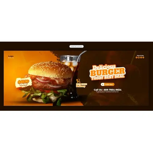 Delicious burger and food menu Facebook cover banner template