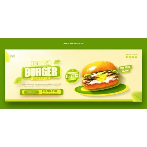 Delicious burger and food menu Facebook cover template