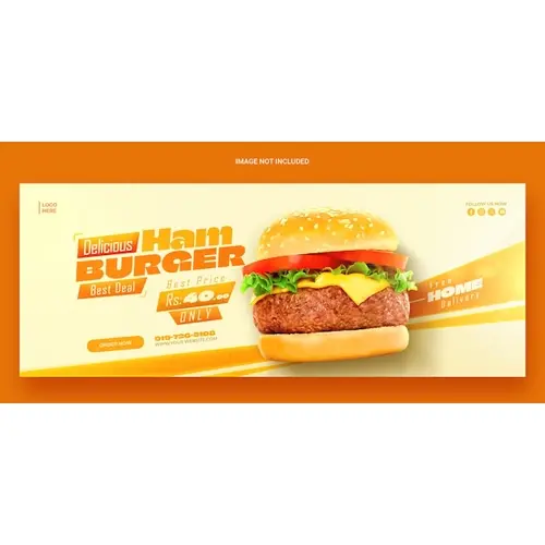 Delicious burger and food menu Facebook cover template