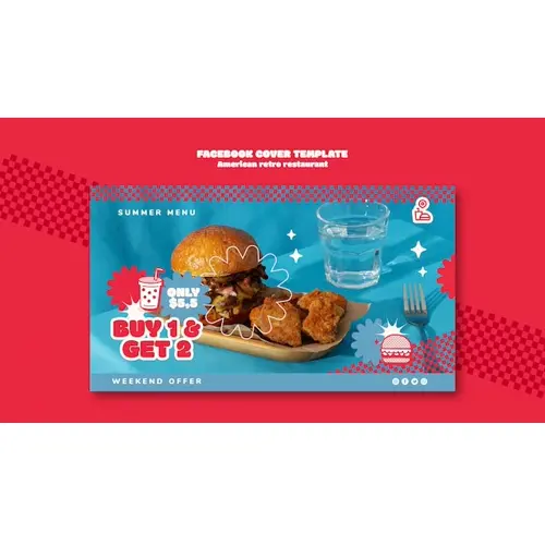 Delicious food facebook cover template