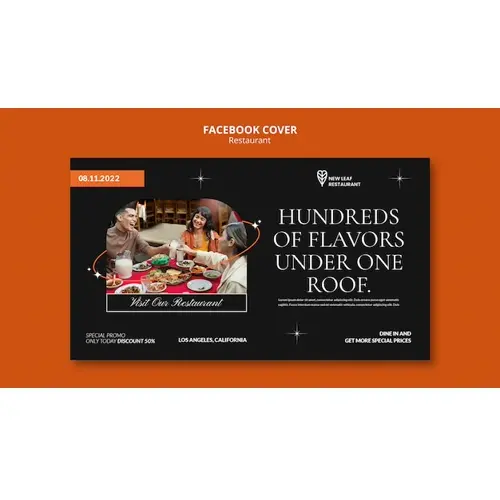 Delicious food restaurant facebook cover template