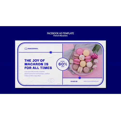 Delicious french macarons facebook template