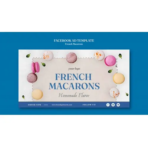 Delicious french macarons facebook template