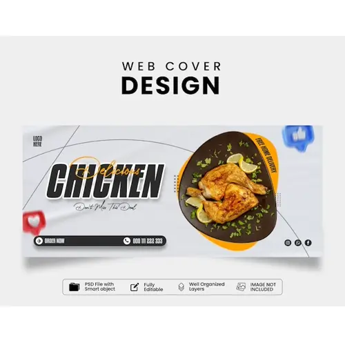 Delicious Grilled Chicken Facebook Cover Template Design