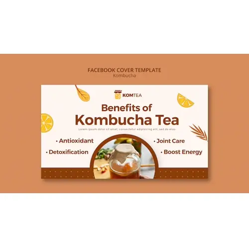 Delicious kombucha facebook cover template