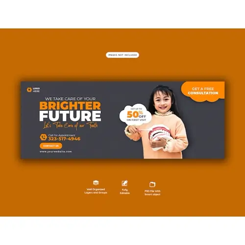 Dentist and dental care Facebook cover template
