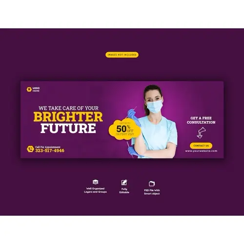 Dentist and dental care Facebook cover template