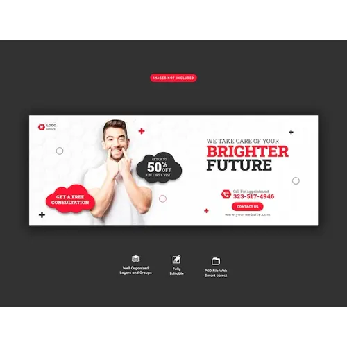 Dentist and dental care Facebook cover template