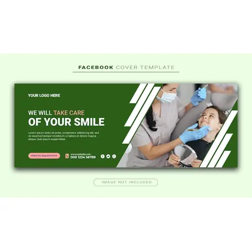 Dentist and dental care facebook cover template