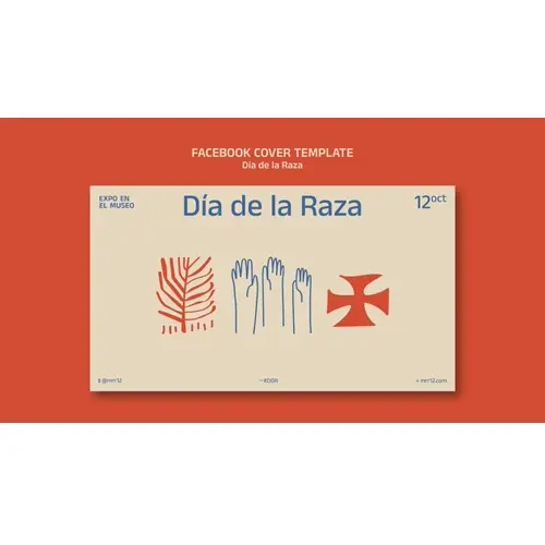 Día de la raza celebration facebook cover template