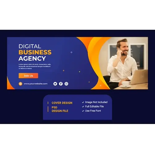 Digital Business Agency marketing promotion Facebook cover template