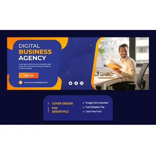 Digital Business Agency marketing promotion Facebook cover template