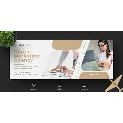 Digital business marketing facebook cover template