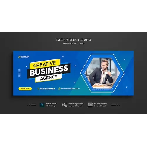 Digital business marketing promotion timeline Facebook and social media cover template