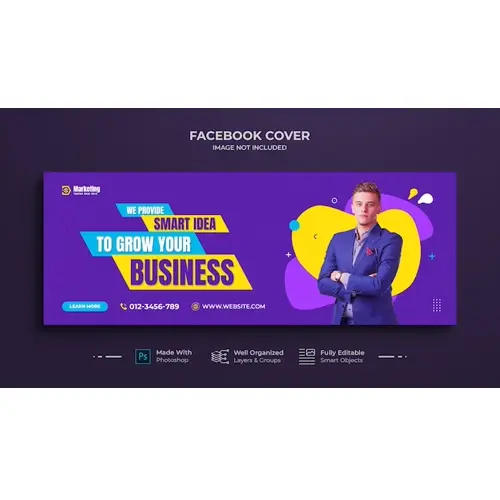 Digital business marketing promotion timeline Facebook and social media cover template