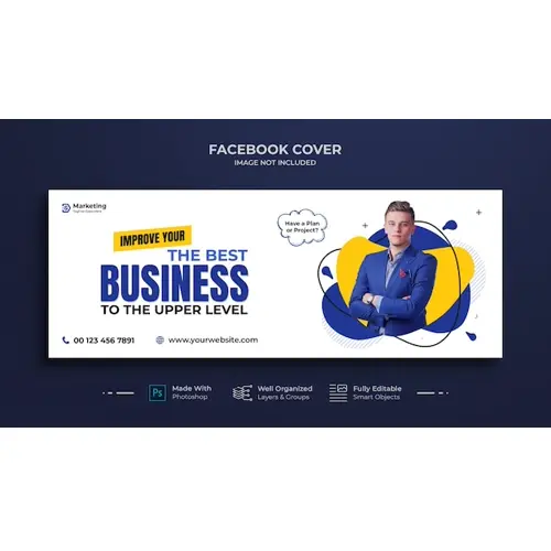 Digital business marketing promotion timeline Facebook and social media cover template
