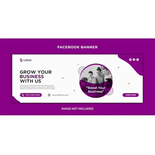 Digital business marketing social media, Facebook timeline cover and web banner template