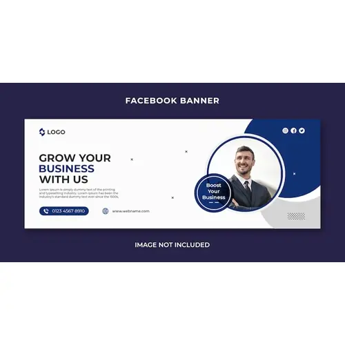 Digital business marketing social media, Facebook timeline cover and web banner template