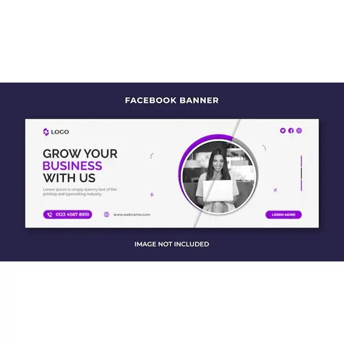 Digital business marketing social media, Facebook timeline cover and web banner template