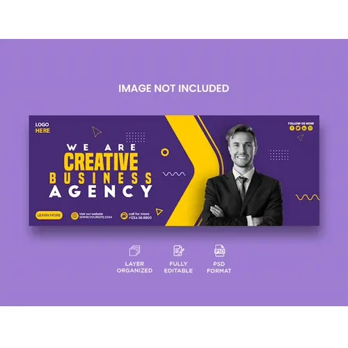Digital marketing agency business solution corporate facebook cover and web banner template