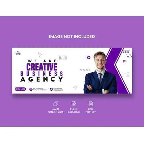Digital marketing agency business solution corporate facebook cover and web banner template