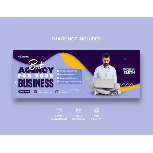 Digital marketing agency business solution corporate facebook cover and web banner template