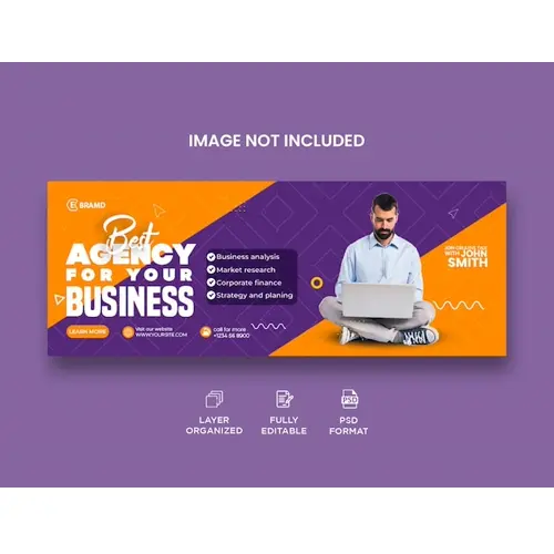 Digital marketing agency business solution corporate facebook cover and web banner template