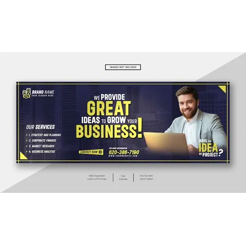 Digital marketing agency and corporate facebook cover banner template