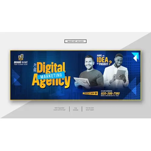 Digital marketing agency and corporate facebook cover banner template