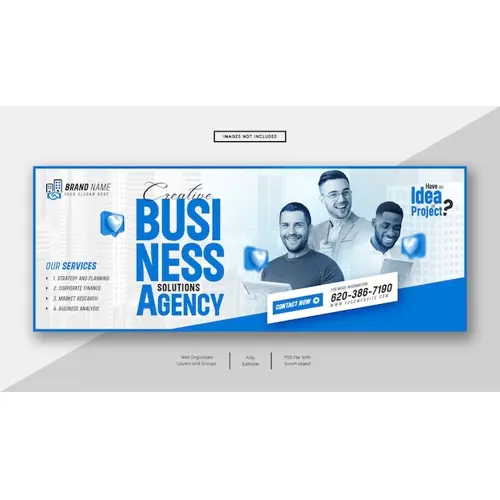 Digital marketing agency and corporate facebook cover banner template
