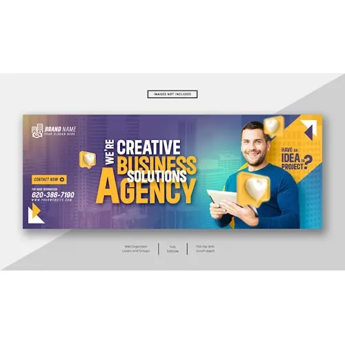 Digital marketing agency and corporate facebook cover banner template