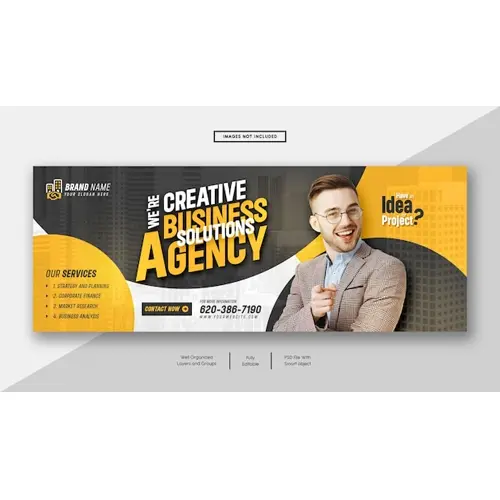 Digital marketing agency and corporate facebook cover banner template