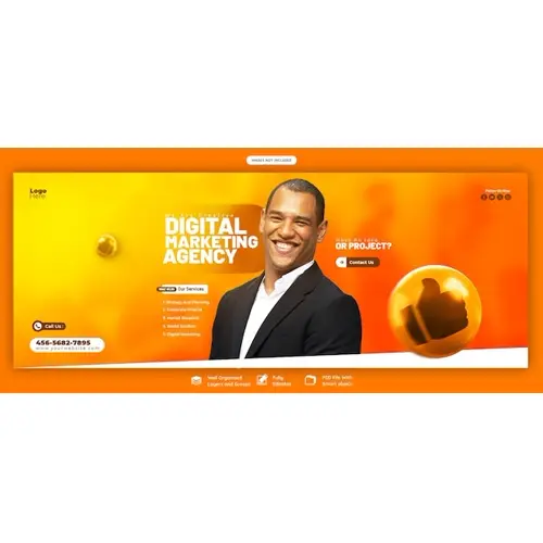 Digital marketing agency and corporate Facebook cover Banner template