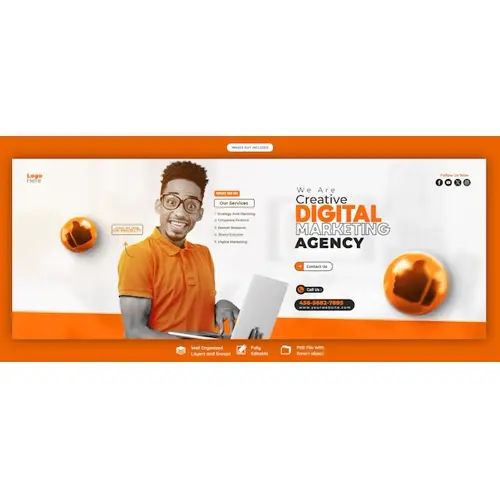 Digital marketing agency and corporate Facebook cover Banner template