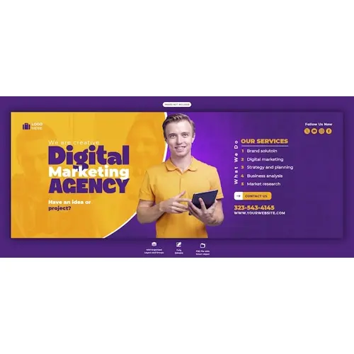 Digital marketing agency and corporate Facebook cover Banner template