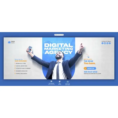 Digital marketing agency and corporate Facebook cover Banner template