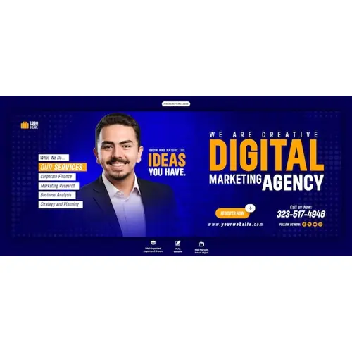 Digital marketing agency and corporate Facebook cover Banner template