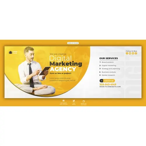 Digital marketing agency and corporate Facebook cover Banner template