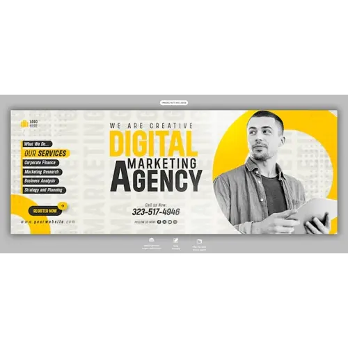 Digital marketing agency and corporate Facebook cover Banner template
