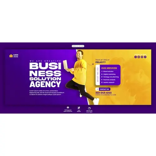 Digital marketing agency and corporate Facebook cover Banner template