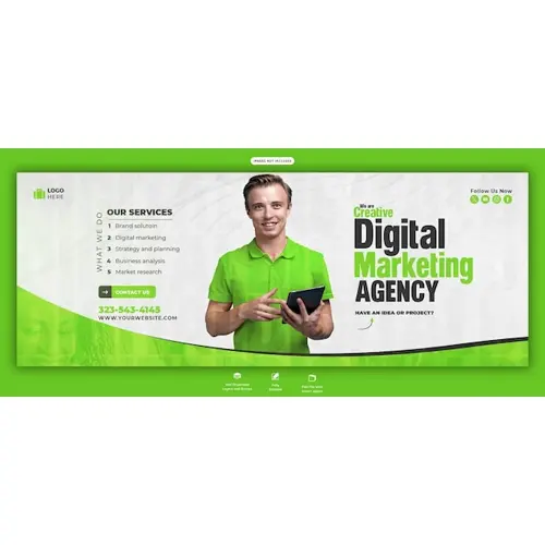 Digital marketing agency and corporate Facebook cover Banner template