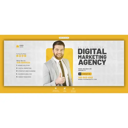 Digital marketing agency and corporate Facebook cover Banner template