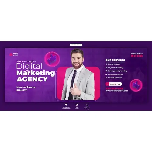 Digital marketing agency and corporate Facebook cover Banner template