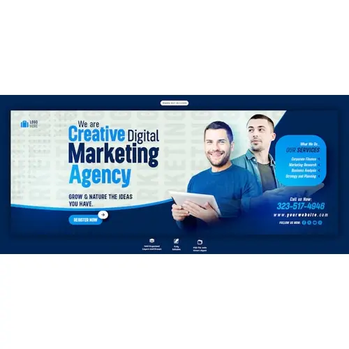 Digital marketing agency and corporate Facebook cover Banner template