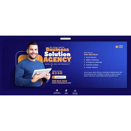 Digital marketing agency and corporate Facebook cover Banner template