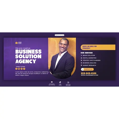 Digital marketing agency and corporate Facebook cover Banner template