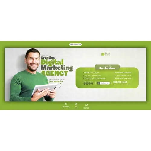 Digital marketing agency and corporate Facebook cover Banner template