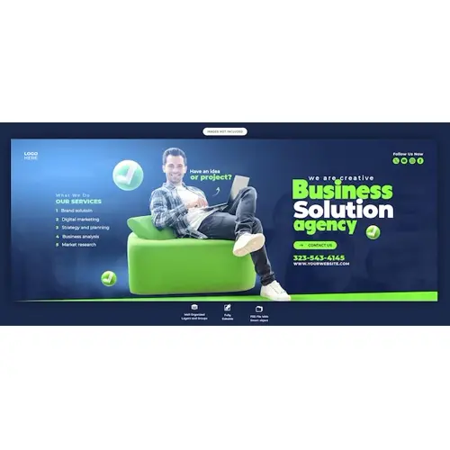 Digital marketing agency and corporate Facebook cover Banner template