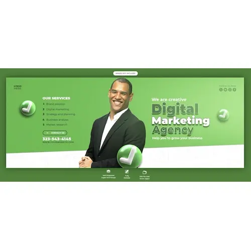 Digital marketing agency and corporate Facebook cover Banner template