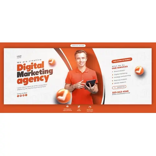 Digital marketing agency and corporate Facebook cover Banner template